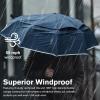 imageG4Free 42 Inch Eco Windproof Folding Umbrella for Rain ampamp Sun 9 Ribs Wind Resistant Strong Fiberglass Double Canopy with Reflective Strip for Women Men Auto Open Close For Car ampamp BackpackNavy Blue