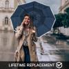 imageG4Free 42 Inch Eco Windproof Folding Umbrella for Rain ampamp Sun 9 Ribs Wind Resistant Strong Fiberglass Double Canopy with Reflective Strip for Women Men Auto Open Close For Car ampamp BackpackNavy Blue