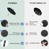 imageG4Free 42 Inch Eco Windproof Folding Umbrella for Rain ampamp Sun 9 Ribs Wind Resistant Strong Fiberglass Double Canopy with Reflective Strip for Women Men Auto Open Close For Car ampamp BackpackBlack