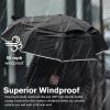 imageG4Free 42 Inch Eco Windproof Folding Umbrella for Rain ampamp Sun 9 Ribs Wind Resistant Strong Fiberglass Double Canopy with Reflective Strip for Women Men Auto Open Close For Car ampamp BackpackBlack