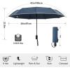 imageG4Free 42 Inch Eco Windproof Folding Umbrella for Rain ampamp Sun 9 Ribs Wind Resistant Strong Fiberglass Double Canopy with Reflective Strip for Women Men Auto Open Close For Car ampamp BackpackNavy Blue