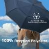 imageG4Free 42 Inch Eco Windproof Folding Umbrella for Rain ampamp Sun 9 Ribs Wind Resistant Strong Fiberglass Double Canopy with Reflective Strip for Women Men Auto Open Close For Car ampamp BackpackNavy Blue
