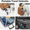imageG4Free 42 Inch Eco Windproof Folding Umbrella for Rain ampamp Sun 9 Ribs Wind Resistant Strong Fiberglass Double Canopy with Reflective Strip for Women Men Auto Open Close For Car ampamp BackpackNavy Blue
