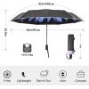 imageG4Free 42 Inch Eco Windproof Folding Umbrella for Rain ampamp Sun 9 Ribs Wind Resistant Strong Fiberglass Double Canopy with Reflective Strip for Women Men Auto Open Close For Car ampamp BackpackBlackPurple Daisy