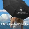 imageG4Free 42 Inch Eco Windproof Folding Umbrella for Rain ampamp Sun 9 Ribs Wind Resistant Strong Fiberglass Double Canopy with Reflective Strip for Women Men Auto Open Close For Car ampamp BackpackBlack