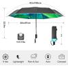 imageG4Free 42 Inch Eco Windproof Folding Umbrella for Rain ampamp Sun 9 Ribs Wind Resistant Strong Fiberglass Double Canopy with Reflective Strip for Women Men Auto Open Close For Car ampamp BackpackBlackAurora