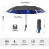 imageG4Free 42 Inch Eco Windproof Folding Umbrella for Rain ampamp Sun 9 Ribs Wind Resistant Strong Fiberglass Double Canopy with Reflective Strip for Women Men Auto Open Close For Car ampamp BackpackBlackInterstellar