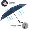 imageG4Free 42 Inch Eco Windproof Folding Umbrella for Rain ampamp Sun 9 Ribs Wind Resistant Strong Fiberglass Double Canopy with Reflective Strip for Women Men Auto Open Close For Car ampamp BackpackNavy Blue
