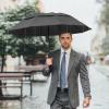 imageG4Free 42465462 Inch Large Golf Umbrella Compact Reverse Travel Umbrella 10 Ribs Windproof for Rain Double Canopy Automatic Open CloseBlack