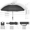 imageG4Free 42465462 Inch Large Golf Umbrella Compact Reverse Travel Umbrella 10 Ribs Windproof for Rain Double Canopy Automatic Open CloseBlack