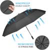 imageG4Free 42465462 Inch Large Golf Umbrella Compact Reverse Travel Umbrella 10 Ribs Windproof for Rain Double Canopy Automatic Open CloseBlack