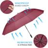 imageG4Free 42465462 Inch Large Golf Umbrella Compact Reverse Travel Umbrella 10 Ribs Windproof for Rain Double Canopy Automatic Open CloseBurgendy