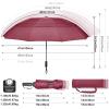 imageG4Free 42465462 Inch Large Golf Umbrella Compact Reverse Travel Umbrella 10 Ribs Windproof for Rain Double Canopy Automatic Open CloseBurgendy