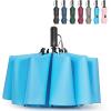 imageG4Free 42465462 Inch Large Golf Umbrella Compact Reverse Travel Umbrella 10 Ribs Windproof for Rain Double Canopy Automatic Open CloseSky Blue