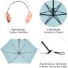 imageG4Free 43 Inch Mini Travel Umbrella Compact Ultralight UPF 50 UV Protection Carbon Fiber Super Slim Small Umbrella Weighs Only 4 ozUV SilverLight Blue