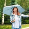 imageG4Free 43 Inch Mini Travel Umbrella Compact Ultralight UPF 50 UV Protection Carbon Fiber Super Slim Small Umbrella Weighs Only 4 ozUV SilverLight Blue
