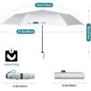 imageG4Free 43 Inch Mini Travel Umbrella Compact Ultralight UPF 50 UV Protection Carbon Fiber Super Slim Small Umbrella Weighs Only 4 ozUV SilverLight Blue
