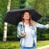 imageG4Free 43 Inch Mini Travel Umbrella Compact Ultralight UPF 50 UV Protection Carbon Fiber Super Slim Small Umbrella Weighs Only 4 ozUltraLight Black