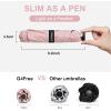 imageG4Free 43 Inch Mini Travel Umbrella Compact Ultralight UPF 50 UV Protection Carbon Fiber Super Slim Small Umbrella Weighs Only 4 ozUltraLight Light Pink