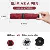 imageG4Free 43 Inch Mini Travel Umbrella Compact Ultralight UPF 50 UV Protection Carbon Fiber Super Slim Small Umbrella Weighs Only 4 ozUltraLight Wine Red