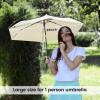 imageG4Free 43 Inch Travel Umbrella Ultralight UPF 50 UV Protection Compact Sun Umbrella Double Canopy Super Slim Small Portable Automatic Antibounce CloseBeige
