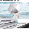 imageG4Free 43 Inch Travel Umbrella Ultralight UPF 50 UV Protection Compact Sun Umbrella Double Canopy Super Slim Small Portable Automatic Antibounce CloseBeige