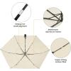 imageG4Free 43 Inch Travel Umbrella Ultralight UPF 50 UV Protection Compact Sun Umbrella Double Canopy Super Slim Small Portable Automatic Antibounce CloseBeige