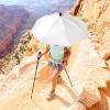 imageG4Free 46 Inch Large Hiking Umbrella Ultralight UV Silver Reflective Fullsize Trekking Backpacking UmbrellaSilverBlack
