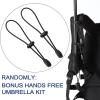 imageG4Free 46 Inch Large Hiking Umbrella Ultralight UV Silver Reflective Fullsize Trekking Backpacking UmbrellaSilverDeep Blue