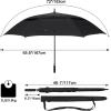 imageG4Free 47546268 Inch Automatic Open Golf Umbrella Oversize Extra Large Double Canopy Vented Windproof Waterproof Stick UmbrellasBlack