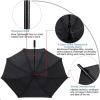 imageG4Free 47546268 Inch Automatic Open Golf Umbrella Oversize Extra Large Double Canopy Vented Windproof Waterproof Stick UmbrellasBlack