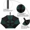 imageG4Free 47546268 Inch Automatic Open Golf Umbrella Oversize Extra Large Double Canopy Vented Windproof Waterproof Stick UmbrellasBlackDark Green