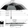 imageG4Free 47546268 Inch Automatic Open Golf Umbrella Oversize Extra Large Double Canopy Vented Windproof Waterproof Stick UmbrellasBlackGray