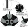 imageG4Free 47546268 Inch Automatic Open Golf Umbrella Oversize Extra Large Double Canopy Vented Windproof Waterproof Stick UmbrellasBlackGray