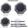 imageG4Free 47546268 Inch Automatic Open Golf Umbrella Oversize Extra Large Double Canopy Vented Windproof Waterproof Stick UmbrellasBlackGrey