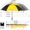 imageG4Free 47546268 Inch Automatic Open Golf Umbrella Oversize Extra Large Double Canopy Vented Windproof Waterproof Stick UmbrellasBlackYellow