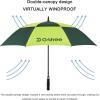 imageG4Free 47546268 Inch Automatic Open Golf Umbrella Oversize Extra Large Double Canopy Vented Windproof Waterproof Stick UmbrellasFluorescentDark Green