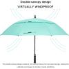 imageG4Free 47546268 Inch Automatic Open Golf Umbrella Oversize Extra Large Double Canopy Vented Windproof Waterproof Stick UmbrellasLake Blue