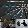 imageG4Free 54 Inch Large Double Layer Inverted Umbrella 12 Ribs Compact Windproof Automatic Folding Reverse Umbrella with Reflective Strip for rainBlack