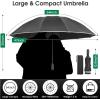 imageG4Free 54 Inch Large Double Layer Inverted Umbrella 12 Ribs Compact Windproof Automatic Folding Reverse Umbrella with Reflective Strip for rainBlack
