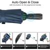 imageG4Free 54 Inch Large Double Layer Inverted Umbrella 12 Ribs Compact Windproof Automatic Folding Reverse Umbrella with Reflective Strip for rainBlackDark Blue