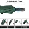imageG4Free 54 Inch Large Double Layer Inverted Umbrella 12 Ribs Compact Windproof Automatic Folding Reverse Umbrella with Reflective Strip for rainBlackDark Green
