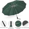 imageG4Free 54 Inch Large Double Layer Inverted Umbrella 12 Ribs Compact Windproof Automatic Folding Reverse Umbrella with Reflective Strip for rainBlackDark Green