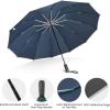 imageG4Free 54 Inch Large Double Layer Inverted Umbrella 12 Ribs Compact Windproof Automatic Folding Reverse Umbrella with Reflective Strip for rainBlackDark Blue