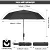 imageG4Free 54 Inch Large Golf Umbrella Automatic Square 3 Folding Windproof Compact Travel Rain UmbrellaBlack