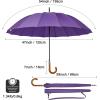 imageG4Free 54 Inch Large Windproof Umbrella for 2 Persons 16 Ribs Auto Open Classic Wooden J Handle Cane Stick Golf Rain Umbrellas for Men Women Travel 120cmPurple