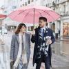 imageG4Free 5462 Inch Windproof Inverted Umbrella with Reflective Stripe Large Compact Reverse Golf Umbrella for Rain 10 Ribs Double Canopy Travel Umbrella Automatic Open ClosePink
