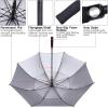 imageG4Free 546268 Inch Extra Large Windproof Golf Umbrella UV Protection Automatic Open Double Canopy Vented Sun Rain Stick UmbrellaBlue