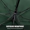 imageG4Free 62 Inch Portable Golf Umbrella Large Oversize Double Canopy Vented Windproof Waterproof Automatic Open Stick Umbrellas for Men and WomenWine RedDark Green
