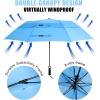 imageG4Free 62 Inch Portable Golf Umbrella Large Oversize Double Canopy Vented Windproof Waterproof Automatic Open Stick Umbrellas for Men and WomenWine RedSky Blue